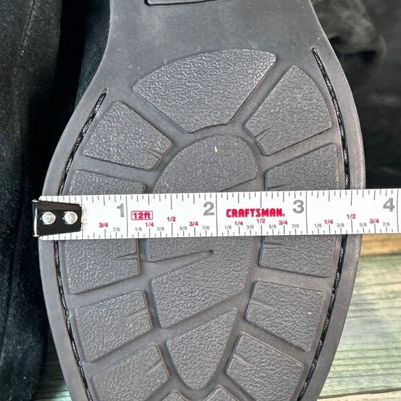 Born Over The Knee Boots Womens Size 7 Black Suede Pull On Block Heel Round Heel - Picture 8 of 13